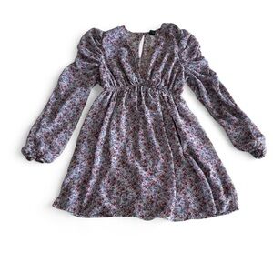 Spring Floral Lilac Long Sleeve Dress